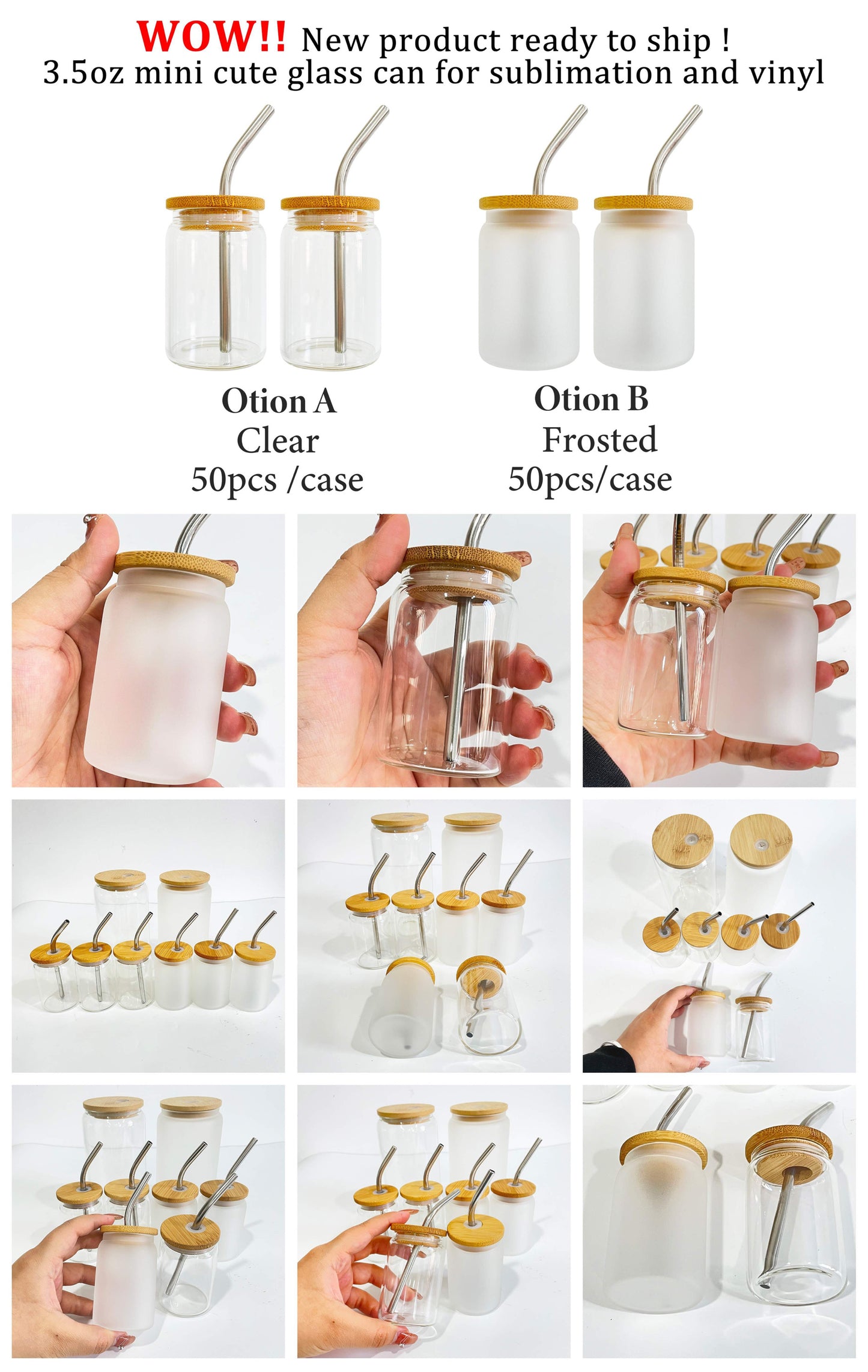 Sublimation 3.5oz Mini Glass Mugs with Lid (PRE-ORDER)