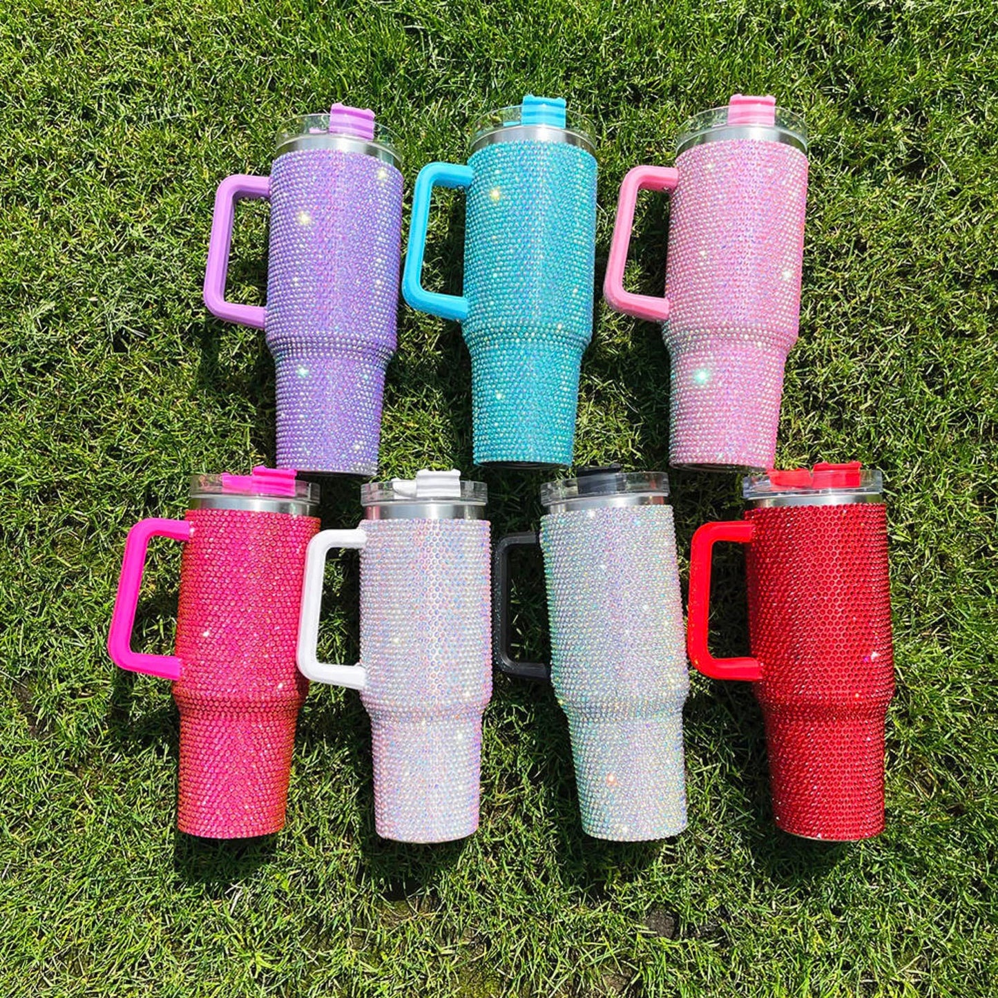 40oz Bling Rhinestone tumbler with handle (PRE-ORDER)