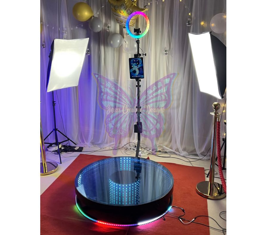 GLASS PHOTO BOOTH 360 SPINNER (FREE LOGO)